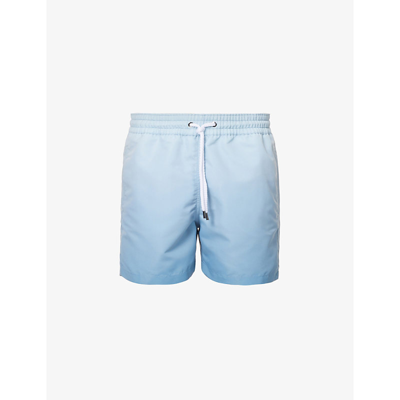 Shop Frescobol Carioca Men's Cool Blue Sport Dip Dye-print Regular-fit Recycled-polyester Swim Shorts