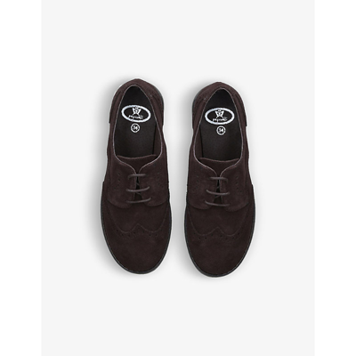 Papouelli Arthur Hole-punched Suede Brogues 4-7 Years In Dark Brown