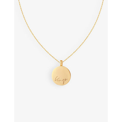 Shop Astrid & Miyu Women's Gold Virgo Bold Zodiac Plated Recycled 925 Sterling-silver Necklace