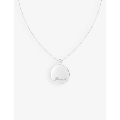 Astrid & Miyu Gemini Bold Zodiac Plated Recycled 925 Sterling-silver Necklace In Silver
