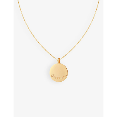 Shop Astrid & Miyu Women's Gold Capricorn Bold Zodiac Rhodium-plated 925 Sterling-silver Necklace