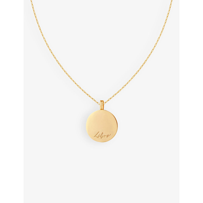 Shop Astrid & Miyu Women's Gold Libra Bold Zodiac Plated Recycled 925 Sterling-silver Necklace