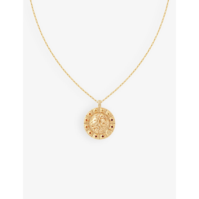 Shop Astrid & Miyu Women's Gold Leo Bold Zodiac Plated Recycled 925 Sterling-silver Necklace
