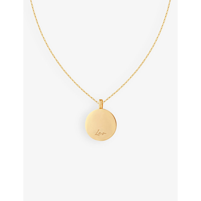 Shop Astrid & Miyu Women's Gold Leo Bold Zodiac Plated Recycled 925 Sterling-silver Necklace