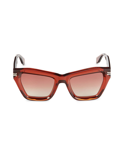 Shop Marc Jacobs Women's 51mm Cat Eye Sunglasses In Red Havana