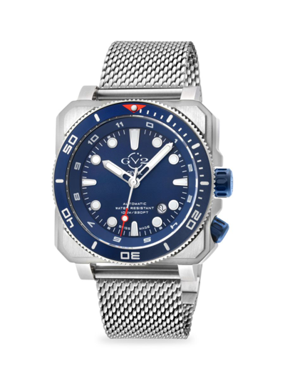 Shop Gv2 Men's Submarine 44mm Stainless Steel Bracelet Diver Watch In Sapphire