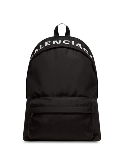 Shop Balenciaga Men's Wheel Backpack In Black