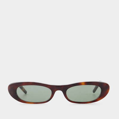 Shop Saint Laurent Sl 557 Shade Sunglasses -   - Havana/green - Acetate In Multicoloured