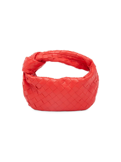 Shop Bottega Veneta Women's Mini Jodie Intrecciato Leather Top-handle Bag In Redstone Gold