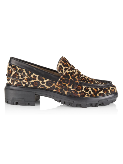 Shop Rag & Bone Women's Shiloh Leopard-print Calf Hair Slip-on Loafers