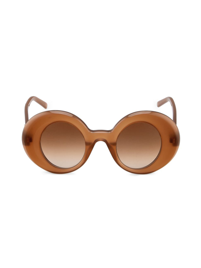 Shop Loewe Women's 44mm Round Sunglasses In Shiny Light Brown