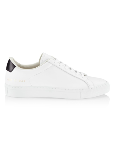 Shop Common Projects Women's Retro Leather Low-top Sneakers In White Black