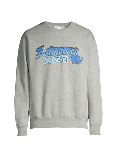 Jw Anderson Gray Run Hany Edition Graphic Sweatshirt In Grey Melange |  ModeSens