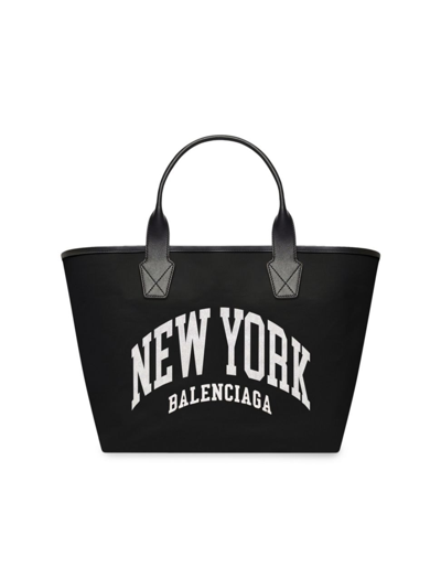 Shop Balenciaga Women's Cities New York Jumbo Large Tote Bag In Black White New York