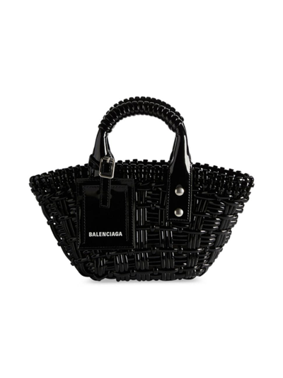 Shop Balenciaga Women's Bistro Xxs Basket With Strap In Black
