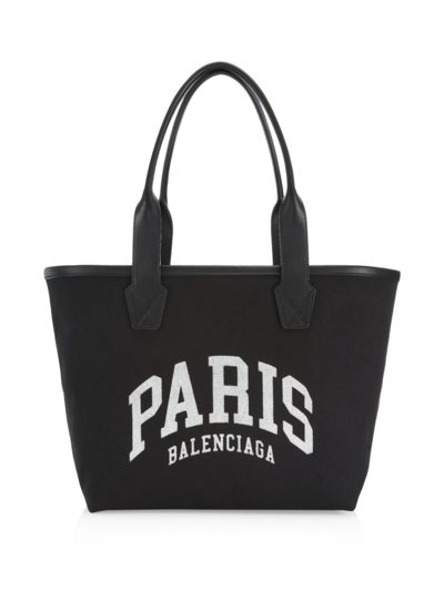 Balenciaga Women's Cities Paris Jumbo Small Tote Bag In Black White Paris