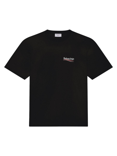 Shop Balenciaga Men's Political Campaign T-shirt Large Fit In Black White