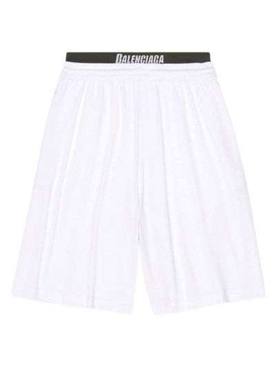 Shop Balenciaga Men's Swim Shorts In White