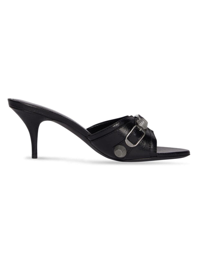 Shop Balenciaga Women's Cagole 70mm Sandals In Black