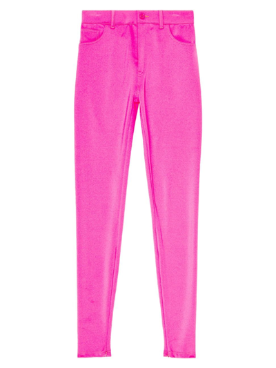 Shop Balenciaga Women's Stretch Leggings In Lipstick Pink