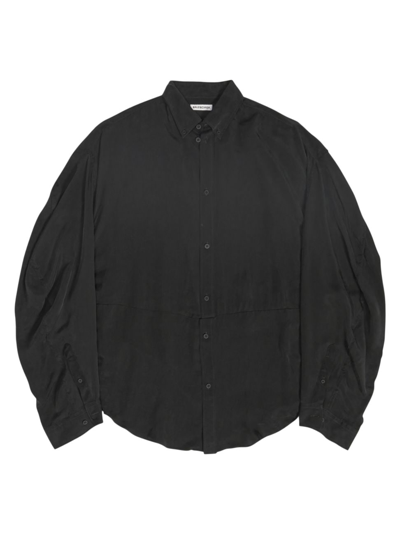 Shop Balenciaga Women's Twisted Sleeve Shirt In Black