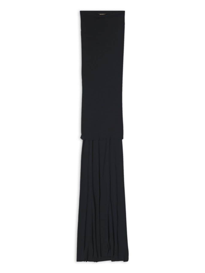Shop Balenciaga Women's Boat Collar Double Layer Dress In Black