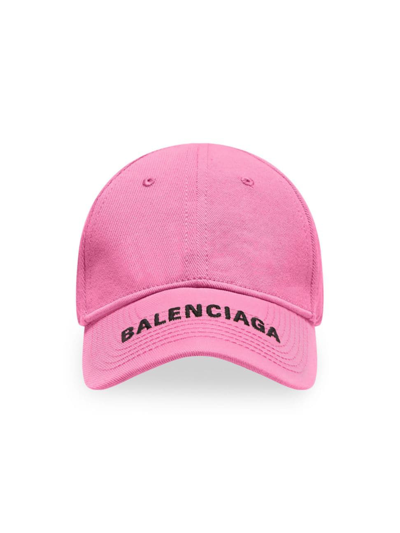 Shop Balenciaga Women's Logo Cap In Pink Black