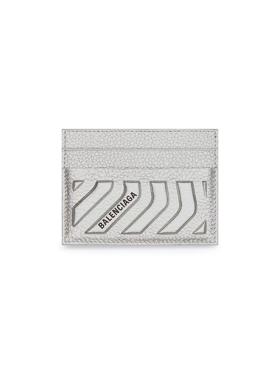Shop Balenciaga Men's Car Card Holder Metallized In Silver