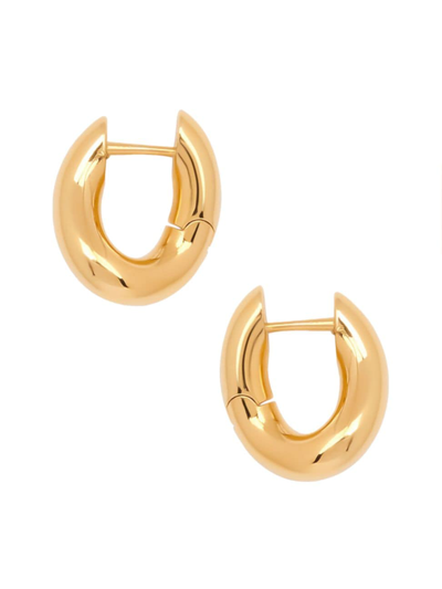 Shop Balenciaga Women's Loop Xxs Earrings In Shiny Gold