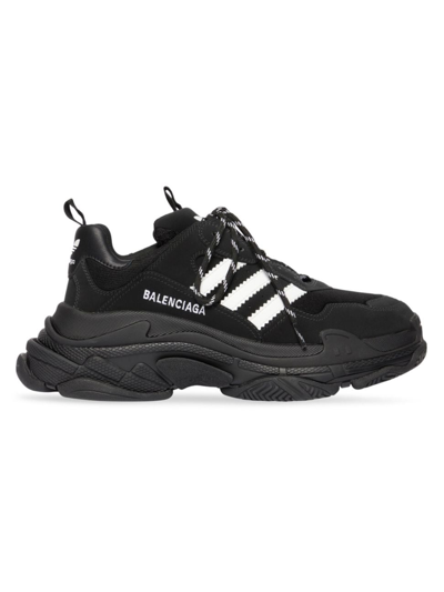 Shop Balenciaga Women's  Adidas Triple S Sneakers In Black White