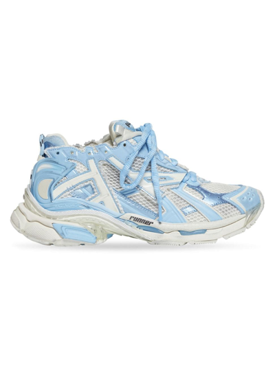 Shop Balenciaga Women's Runner Sneakers In Eggshell Blue