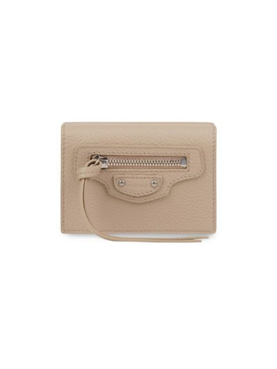 Shop Balenciaga Women's Neo Classic Mini Wallet In Taupe