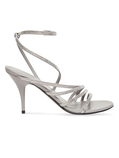 Shop Balenciaga Women's Glow 90mm Sandal With Rhinestones In Crystal