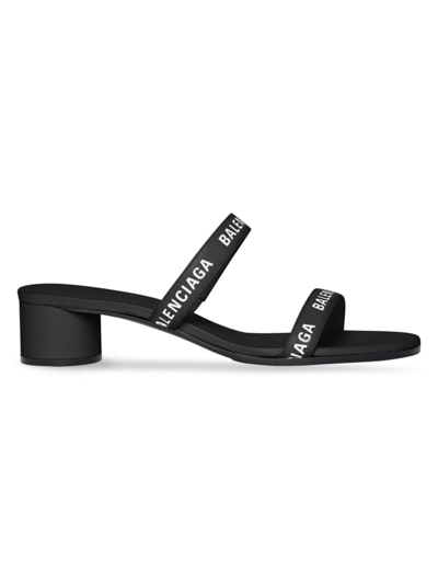 Shop Balenciaga Women's Round 40mm Sandal In Black White