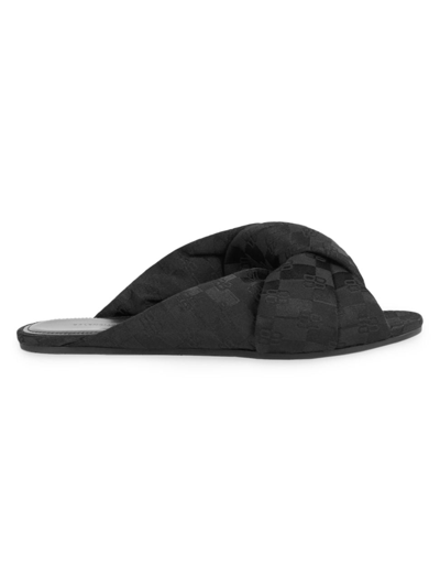 Shop Balenciaga Women's Drappy Flat Sandal In Black