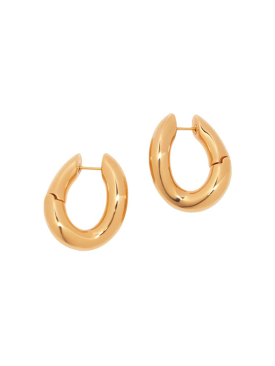 Shop Balenciaga Women's Loop Earrings In Shiny Gold