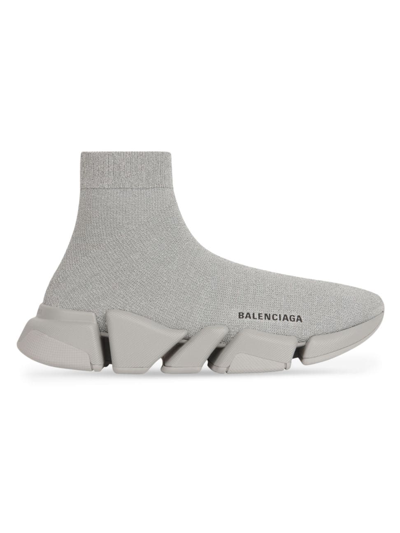 Shop Balenciaga Speed 2.0 Sneaker Shiny In Grey
