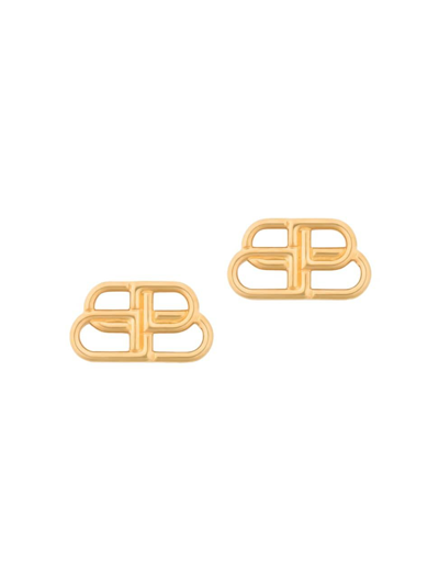 Shop Balenciaga Women's Bb Small Stud Earrings In Gold