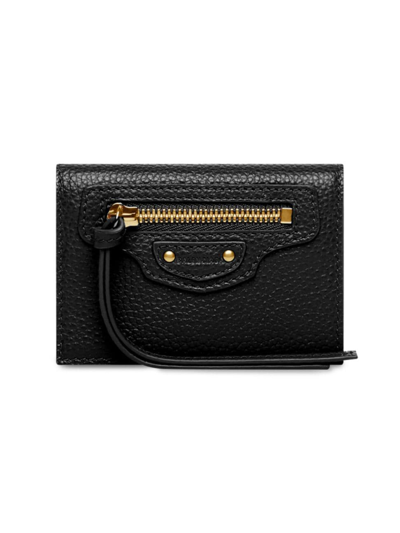 Shop Balenciaga Women's Neo Classic Mini Wallet In Black