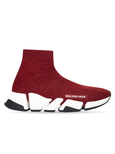 Shop Balenciaga Women's Speed 2.0 Sneaker In Red White Black