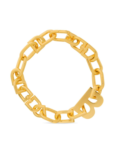 Shop Balenciaga Women's B Chain Xxl Necklace In Shiny Gold