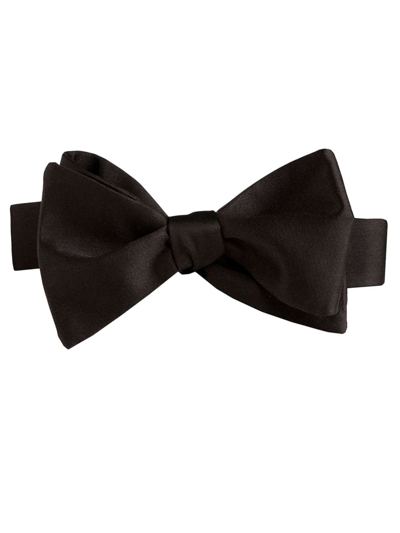 Shop David Donahue Men's Satin Bow Tie In Black
