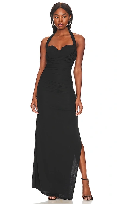 Shop Lpa Naima Ruched Maxi Dress In Black