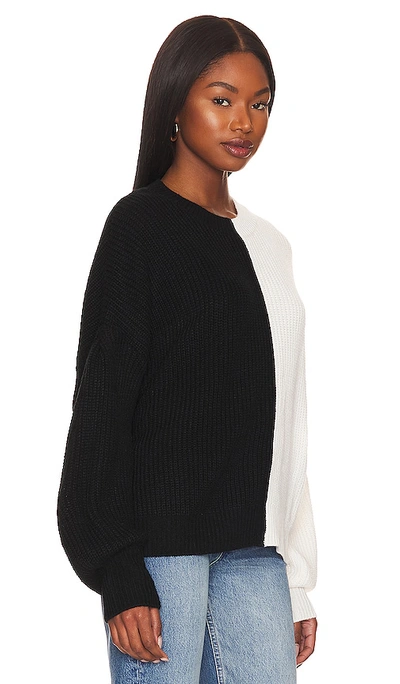 Shop Sanctuary Half & Half Sweater In Black & Winter White