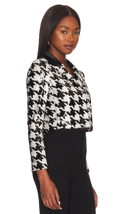 Shop Le Superbe Uptown Girl Houndstooth Jacket In Black & White Houndstooth