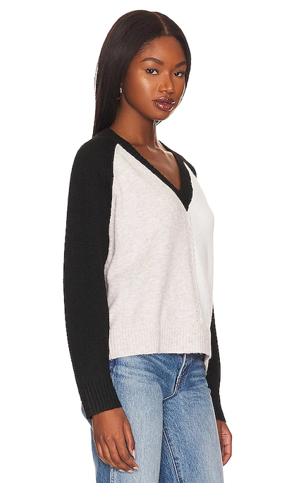 Shop Central Park West Myla V-neck Raglan Sweater In Neutral