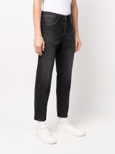 Shop Ami Alexandre Mattiussi Cropped Straigh-leg Jeans In Black