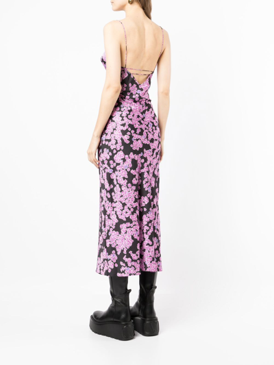 Natasha Zinko Floral-print Midi-dress In Black