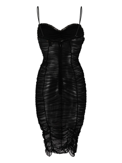 Shop Kiki De Montparnasse Ruched Tulle Dress In Black