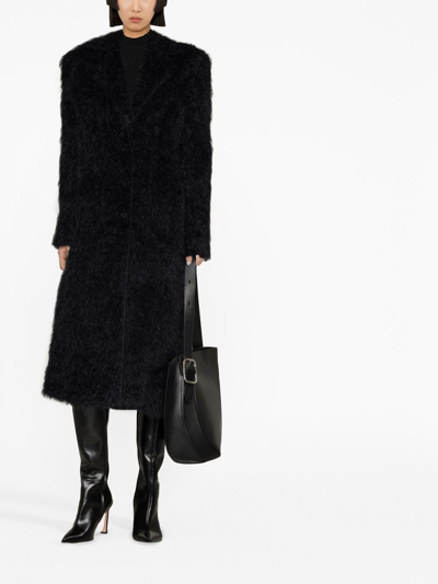 Shop Kwaidan Editions Faux-fur Button-front Coat In Black